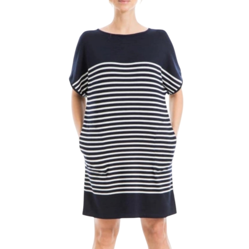 NEW ...Max studio stripe mini dress in Blue/White...Size Small